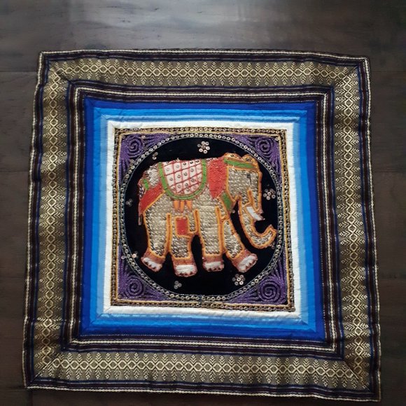 Decorative Thai Elephant Cushion Cover - Picture 1 of 6